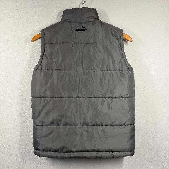 Women's Puma Reversible Black and Gray Quilted Zip Front Vest Size L - Picture 4 of 8